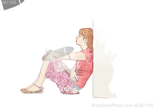 Image of lonely  woman