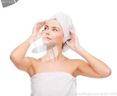 Image of beautiful woman in towel