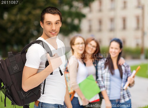Image of travelling student with backpack