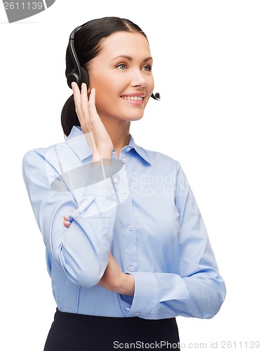 Image of friendly female helpline operator