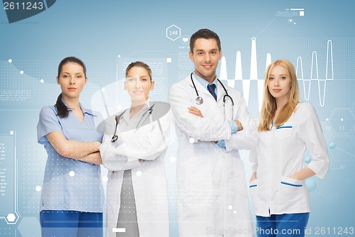 Image of young team or group of doctors