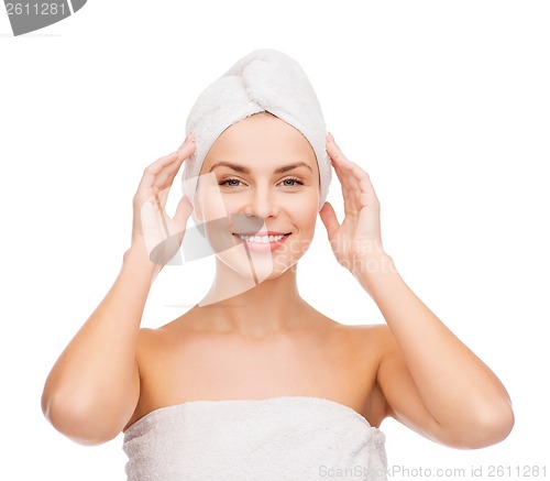 Image of beautiful woman in towel