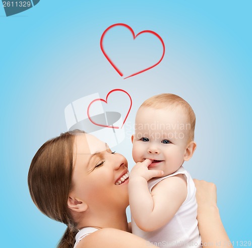 Image of happy mother with adorable baby