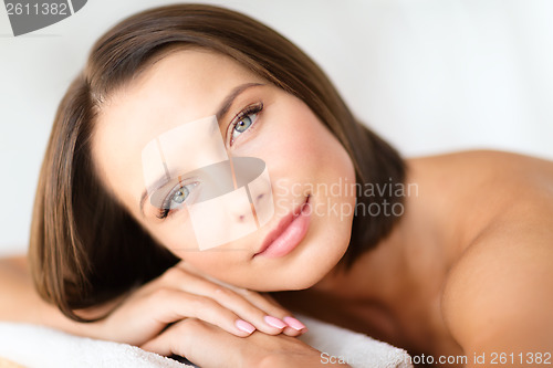 Image of beautiful woman in spa salon