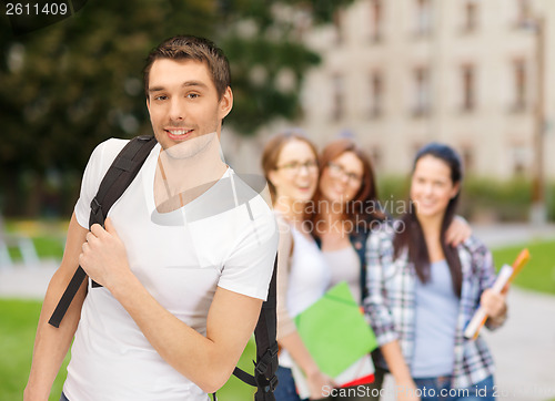 Image of travelling student with backpack