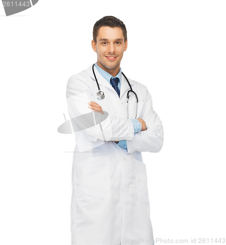 Image of young male doctor with stethoscope