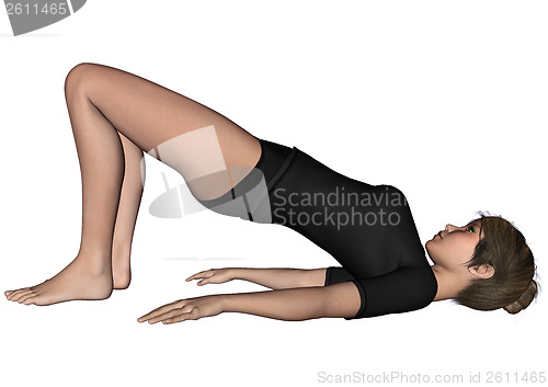 Image of Girl Exercising Yoga