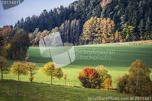 Image of Saxon Switzerland autumn landscape