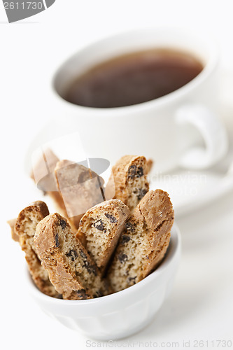 Image of Biscotti cookies and coffee