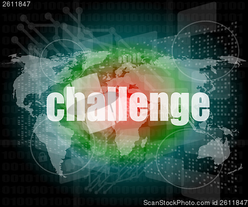 Image of Marketing concept: words challenge on digital screen