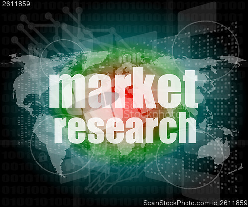 Image of word Market research on digital screen 3d