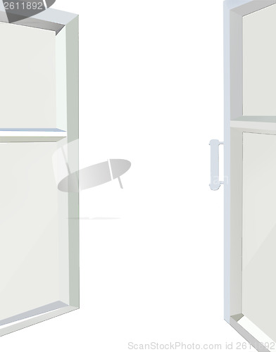 Image of opened window isolated on the white background