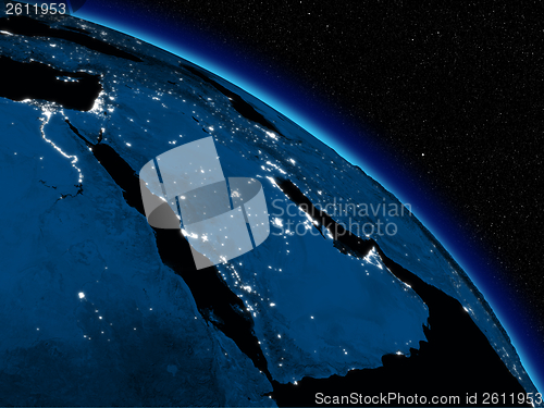 Image of Night over Arabian peninsula