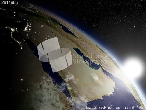 Image of Sunrise over Arabian peninsula