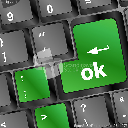 Image of ok button on the keyboard key