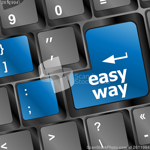 Image of easy way button on computer keyboard pc key