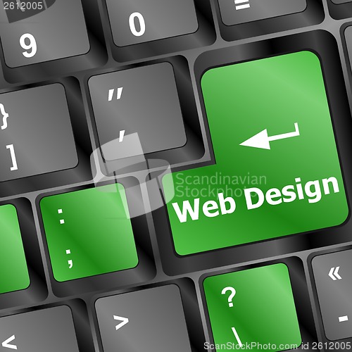 Image of Web design concept: computer keyboard with word Website on enter button, 3d render