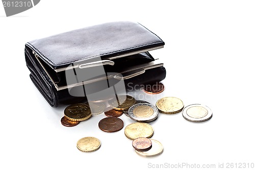 Image of purse and euro coins 