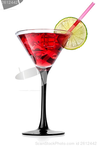 Image of Red cocktail with lime