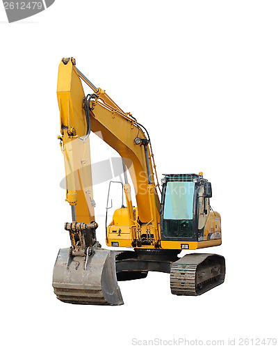 Image of modern excavator isolated on the white background