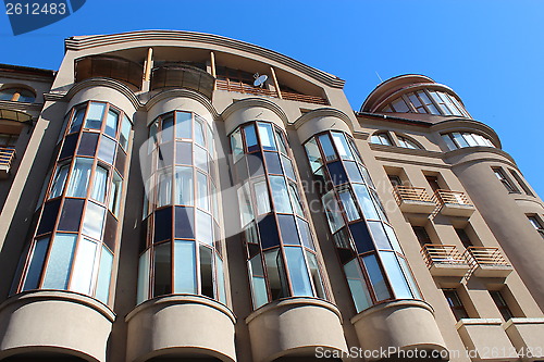 Image of modern building with unusual glass architecture