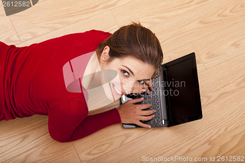 Image of Woman working with a laptop