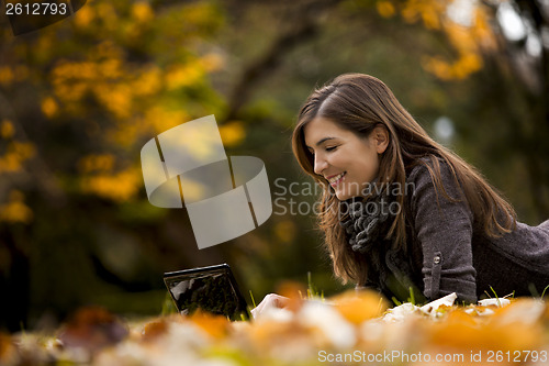 Image of Woman working with a laptop