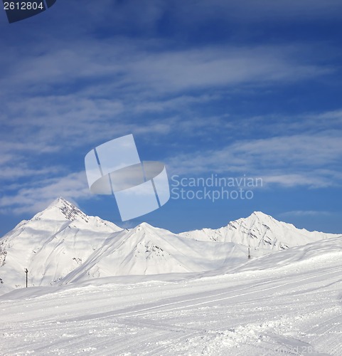 Image of Ski slope in winter mountains