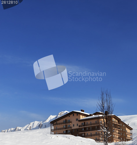 Image of Hotel in winter mountains