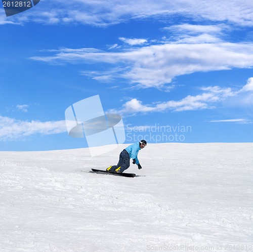 Image of Snowboarder in winter mountains