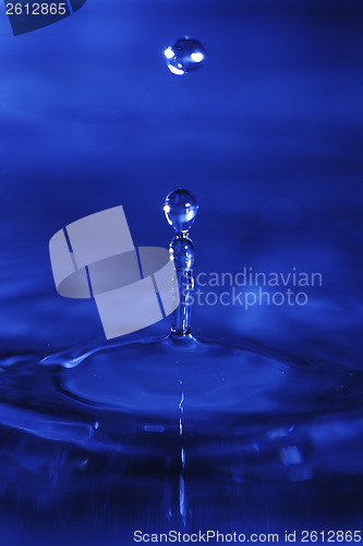 Image of Bouncing droplets in blue