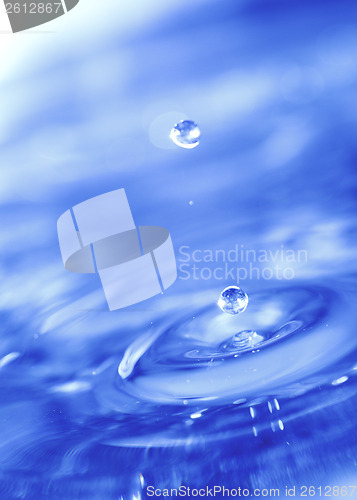 Image of Water drops in blue