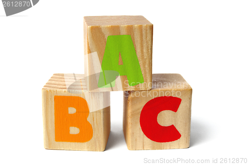 Image of Wooden blocks with ABC letters