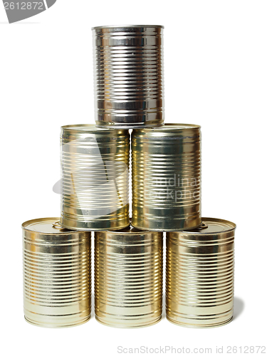 Image of Tin Cans on White