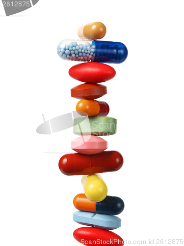 Image of Stack of pills and capsules