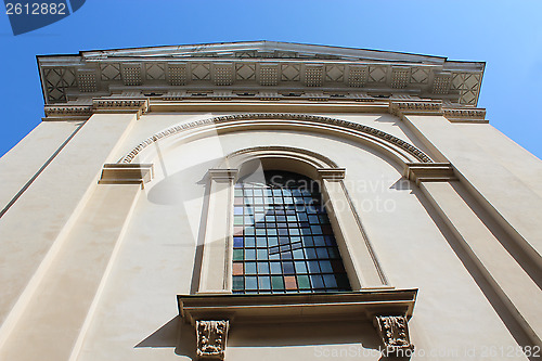 Image of White wall of an architectural ensemble