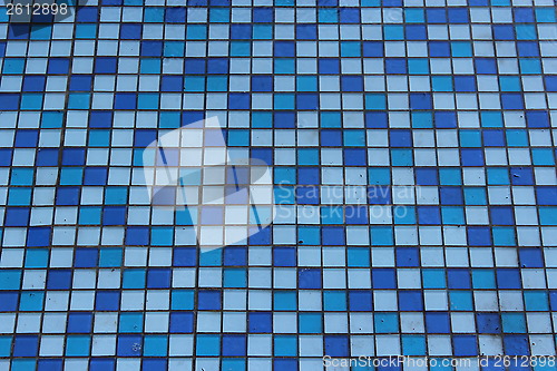 Image of texture from blue and light blue mosaic