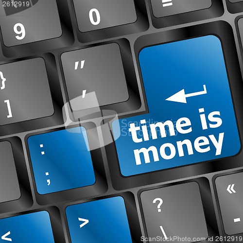 Image of Time concept: computer keyboard with word Time is Money