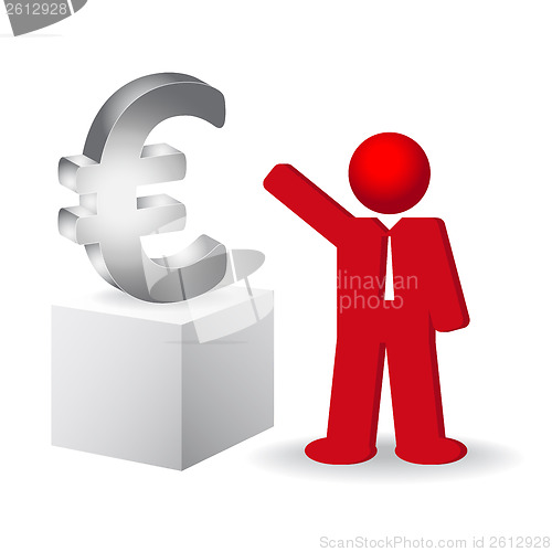 Image of Business man showing the euro sign