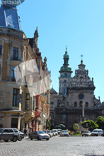 Image of Beautiful architecture and urban movement in Lvov