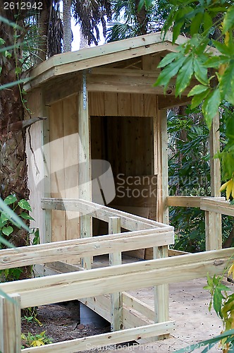 Image of newly built wooden shed