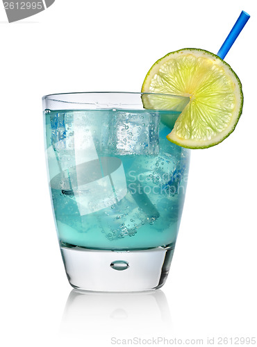 Image of Blue cocktail with lime