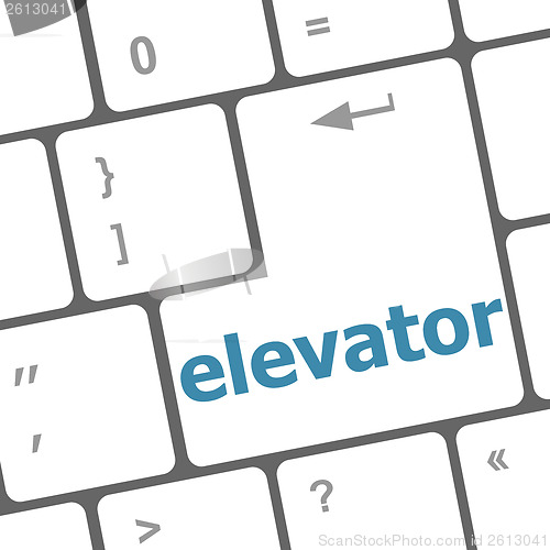 Image of elevator button on computer pc keyboard key