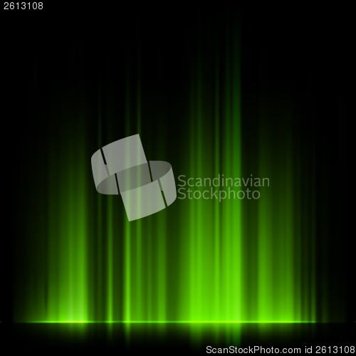 Image of Green northern lights, aurora borealis. EPS 10