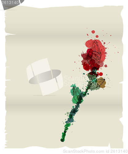 Image of Grunge love letter with young rose