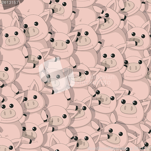 Image of Seamless pattern with funny pigs