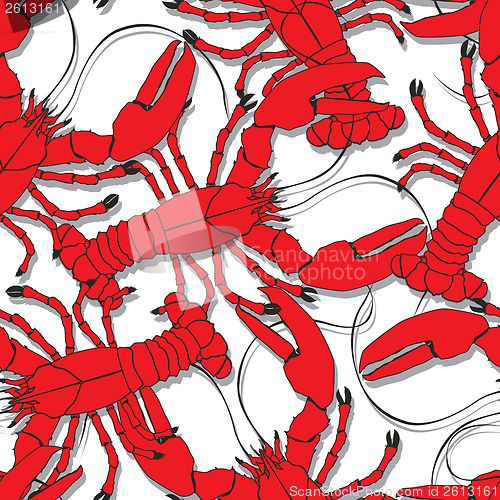Image of Red lobsters pattern
