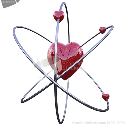 Image of concept of the atom of love 