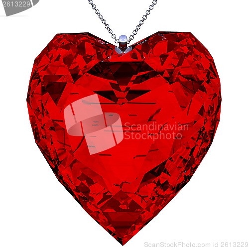 Image of pendant heart shaped red 