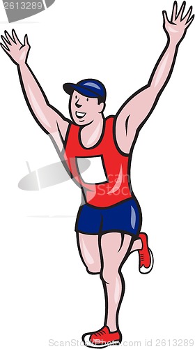 Image of Marathon Runner Winning Cartoon